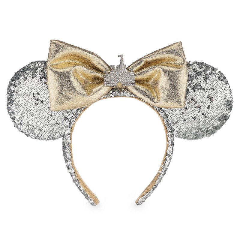 Minnie Mouse Sleeping Beauty Castle Ear Headband - Silver Sequins