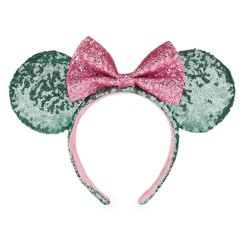 Minnie Mouse Ear Headband – Mint and Pink Sequins