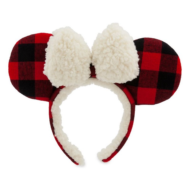 Minnie Mouse Buffalo Plaid Holiday Ear Headband for Adults