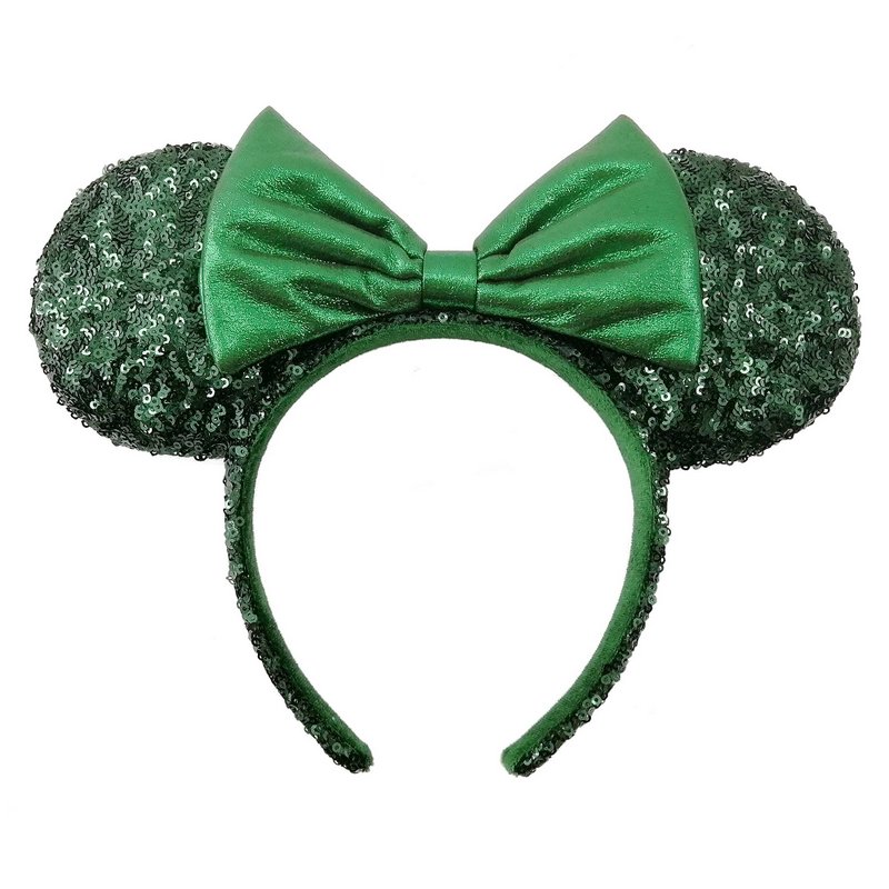 Minnie Mouse Sequined Ear Headband with Bow – Emerald