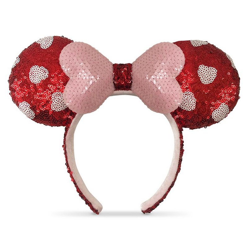 New Minnie Mouse Sequined Ear Headband – Valentine's Day