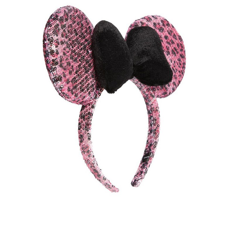 Disney Minnie Mouse Leopard Sequin Ears & Bow Aliceband