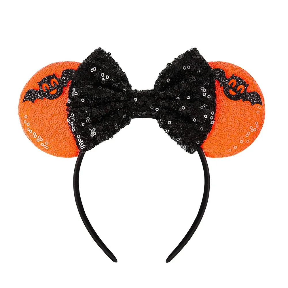 Halloween Bat Headband Sequin Mouse Ears Bow Hairband For Kid Adults Halloween Party Hair Clips