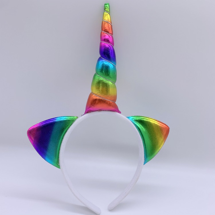 Girl's Rainbow Unicorn Headbands for Birthday Party Decorations