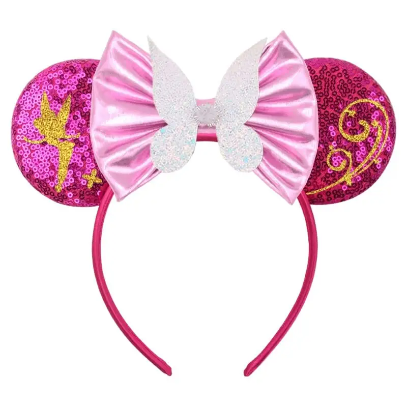 Women Girls Pink Bow Mouse Ears Headband Cute Butterfly Hairband For Kids Birthday Party Hairbands