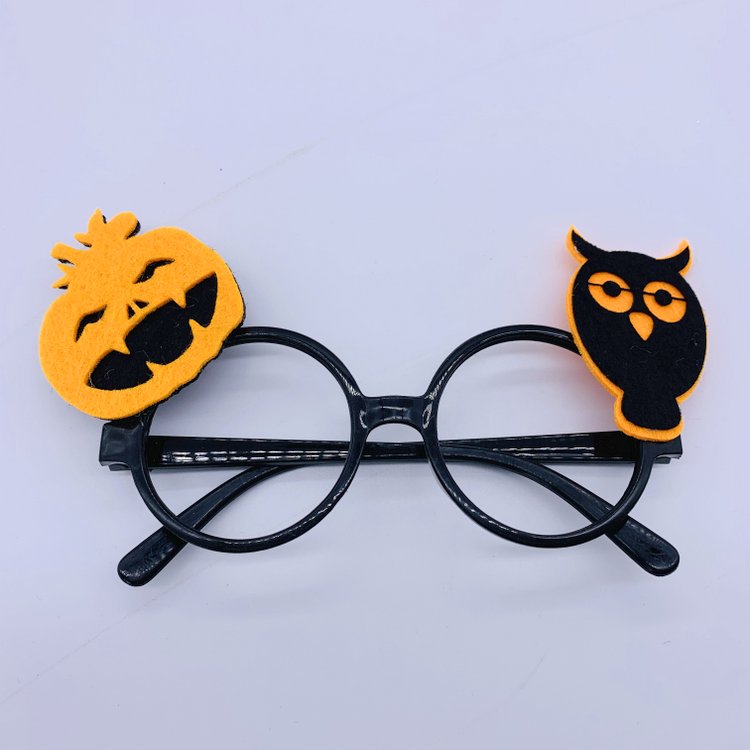 Halloween Party Eyeglasses with Pumpkin & Owl Funny Photo Props Dress Up Glasses Halloween Party Costume Accessories