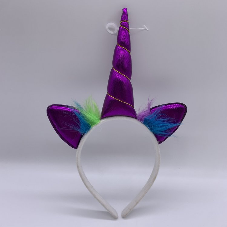 Purple Horn Unicorn Headband Kitty Cat Ear Hair Hoop for Baby Girl Kid Unicorn Headpiece