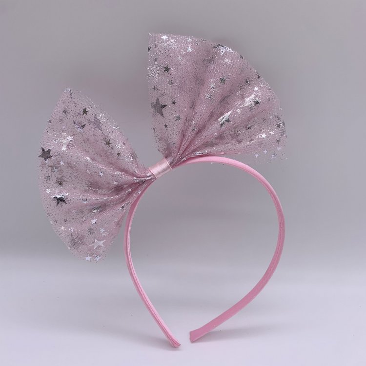 Pink Plastic Bow Headband Hair Hoop for Toddler Baby Girls