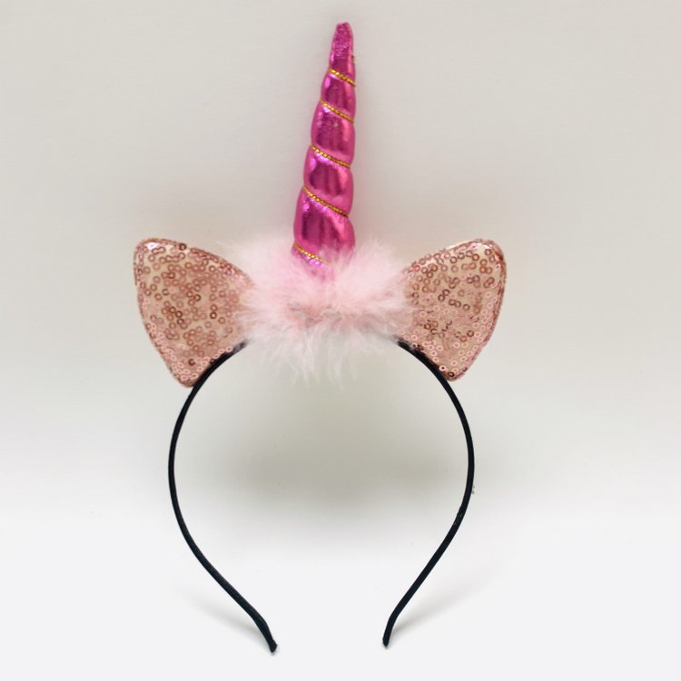 Sparkly Sequin Kitty Cat Ear Unicorn Headbands for Teen Girls Hair Band Birthday Party Favor