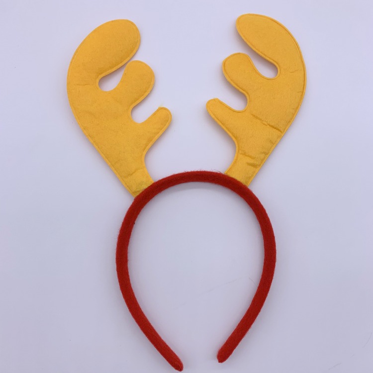 Gold Red Reindeer Antler Christmas Headbands for Adults, Kids Santa Hair Hoop Christmas Party Supplies