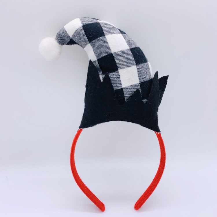 Black Elf Hat Christmas Hair Hoop for Boys Adults, Girls Santa Headbands Christmas Party Photo Props