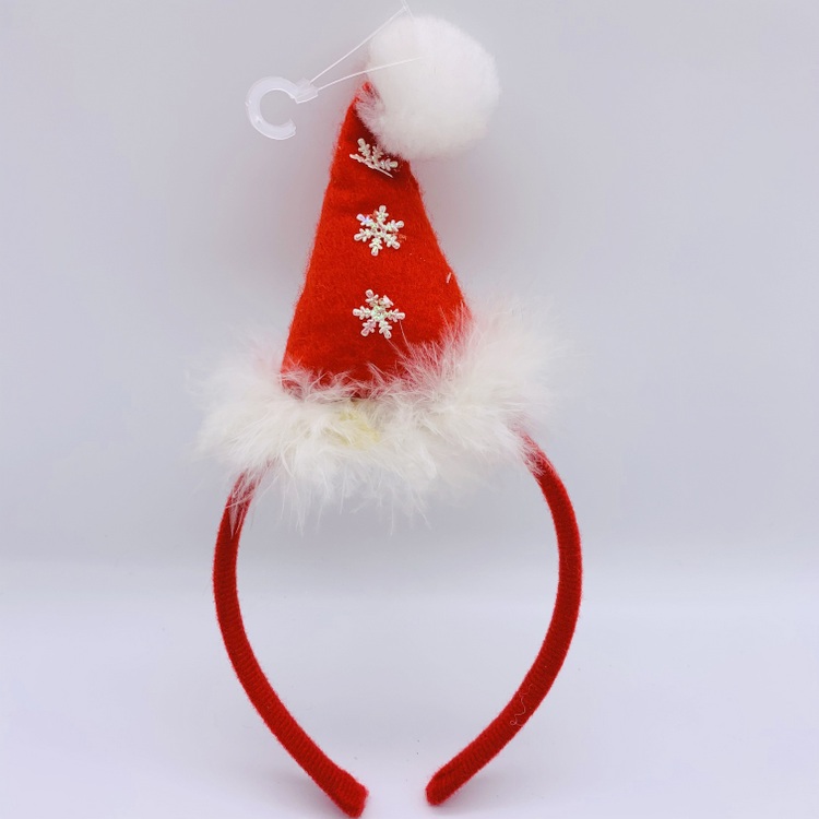 Snowflake Santa Hat Christmas Headband for Adults Boys Girls Kids