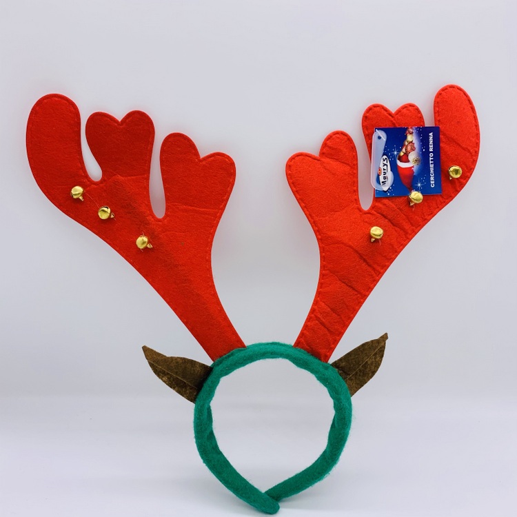 Red Christmas Reindeer Headband for Girls Boys Kids Adults, Christmas Headwear Santa Accessories
