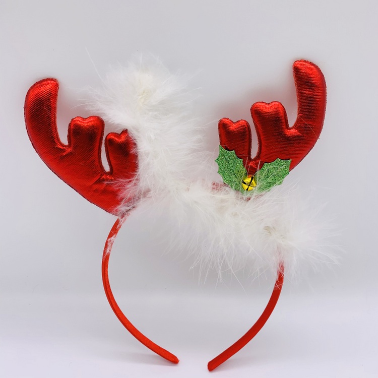 Red Snowflake Christmas Reindeer Antler Headbands for Girls Boys Kids Adults Santa Headband