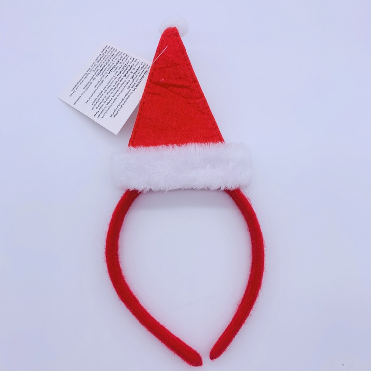 Red Santa Hat Christmas Headband for Kids Adult Girls Boys, Xmas Hair Hoop Holiday Party Accessories