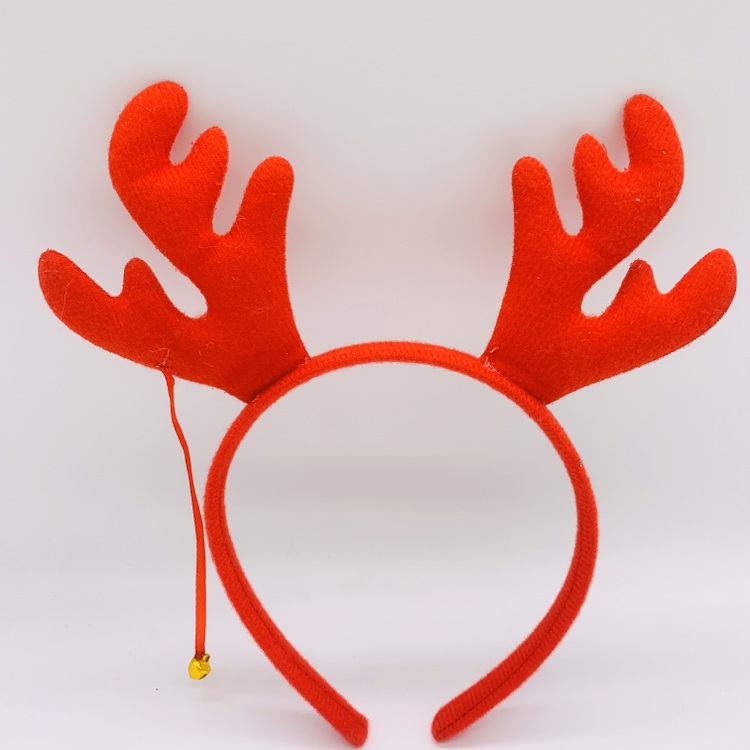 Classic Red Christmas Reindeer Headband for Kids Adult Girls Boys, Xmas Antler Hair Hoop Party Accessories
