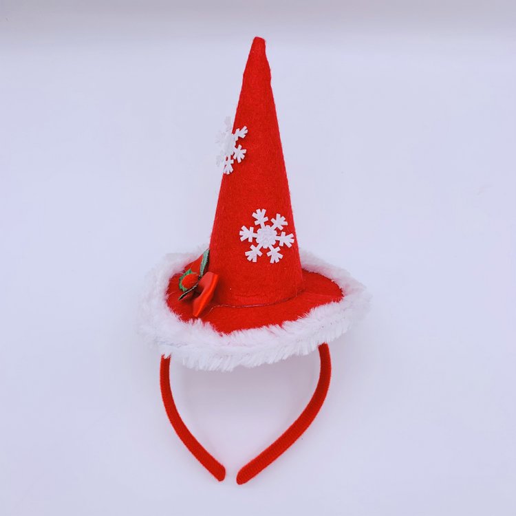 Christmas Santa Hat Headbands with Snowflake & Mistletoe, Red Xmas Hair Band Headdress for Boys Girls Kid Adult