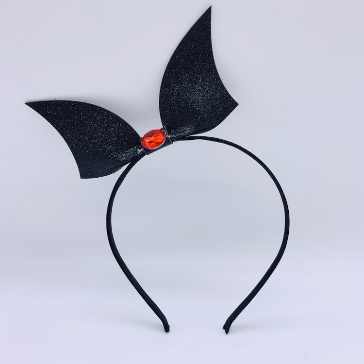 Black Halloween Headband Bat Wing Hair Band for Girls Boys Kids, Halloween Party Costume Accessories