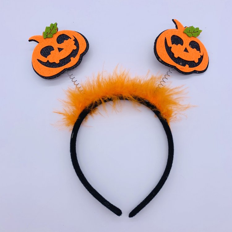 Orange Pumpkin Head Boppers Halloween Headbands for Boys Girls Kids Adult Party Costume Favor Hair Accessories