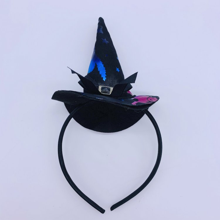 Witches Hat Headband Halloween Black Hair Band for Boys Girls Kids Party Costume Favor Hair Accessories