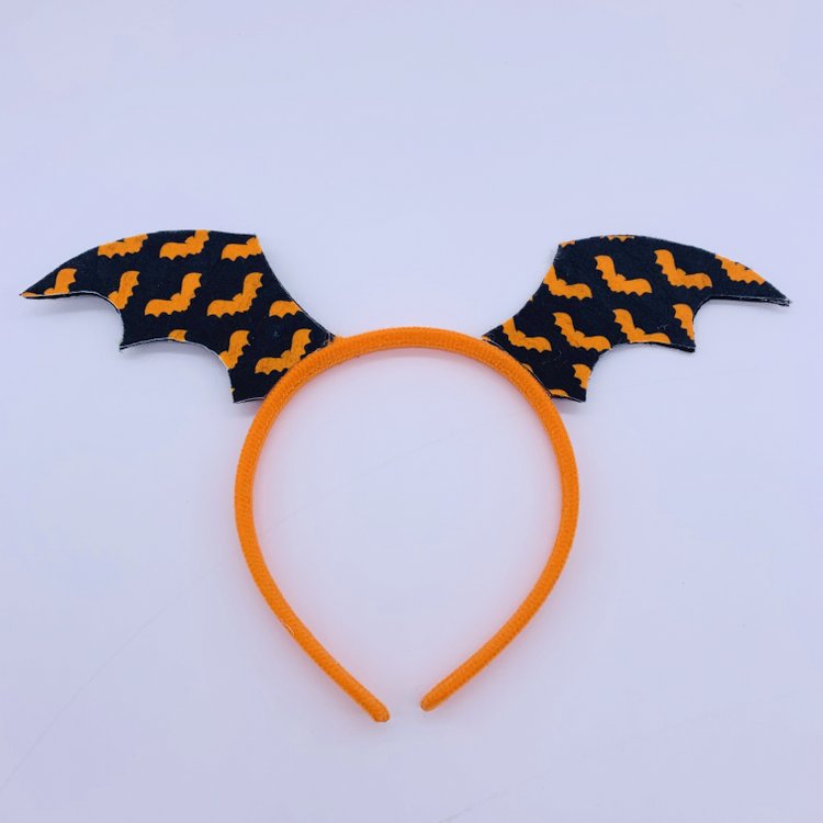 Bat Wing Headband Halloween Orange Hair Band for Boys Girls Kids Halloween Party Supplies Costume Hair Accessories