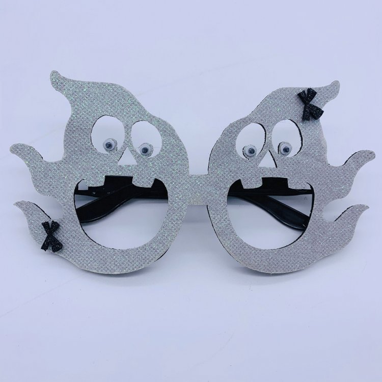 Happy Halloween Eyeglasses Frame with Ghost Party Photo Props for Kids Adults Halloween Party Costume Accessories