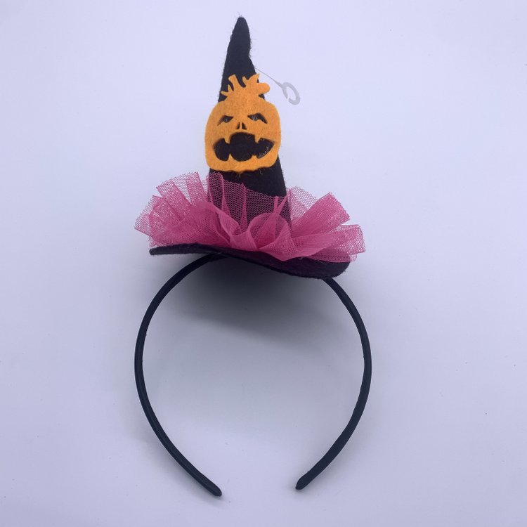 Halloween Top Hat Headband with Jack-o'-Lantern Pumpkin Hair Band for Kids Adult Halloween Party Costume Accessories