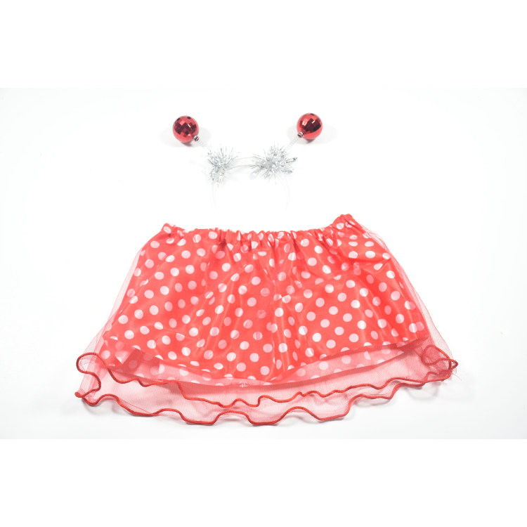 Red TUTU Skirt + Disco Ball Head Bopper, Cheap 2 PCS Set Tulle Skirt Set for Girls