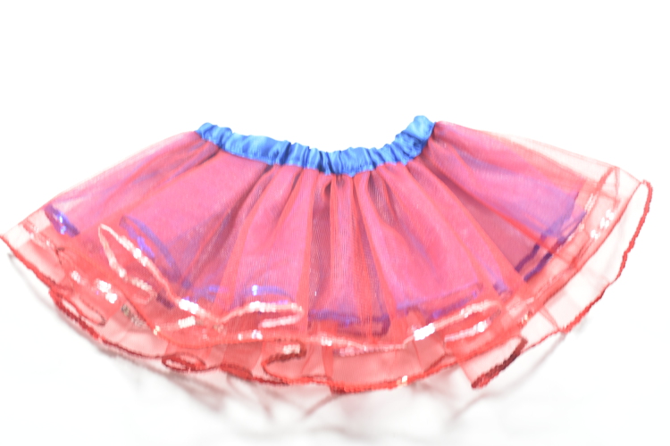 Red 3-Layer Tutu Skirt for Girls, Child Dance Skirt Birthday Party Gift