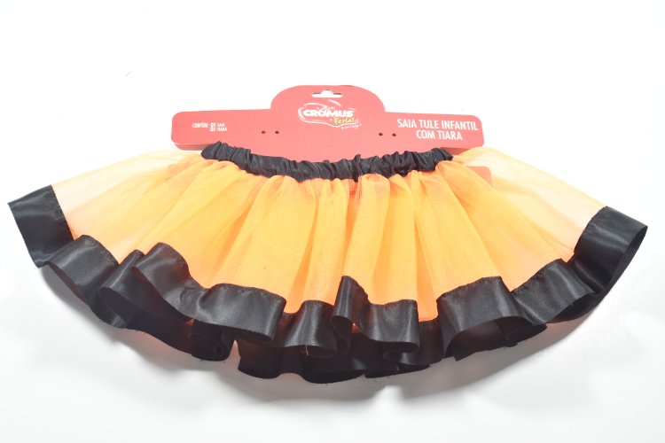 3-Layer Orange Tutu Skirt for Baby Girls, Kids Tulle Skirt Dance Skirt Birthday Party Gift