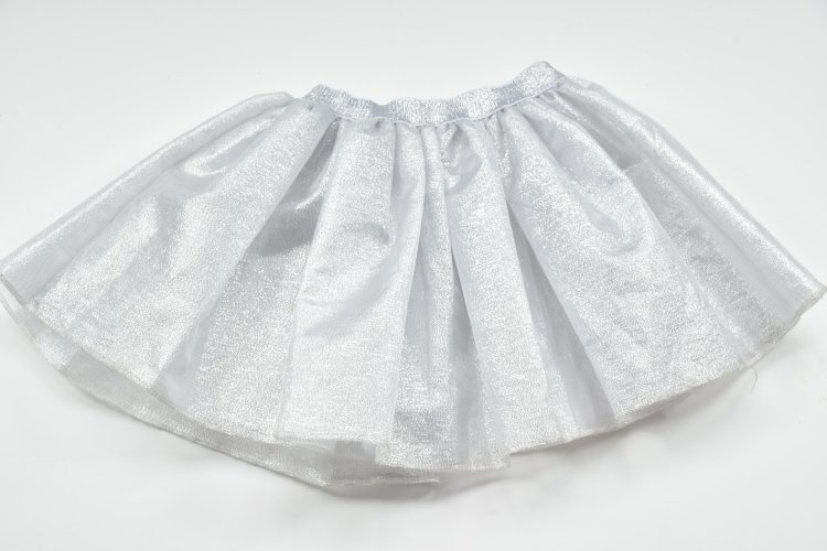 Girls Tulle Skirt Silver color Sparkle Tutu Skirt for Baby Kids, 3-Layer Girls Dance Skirt Birthday Party Gift