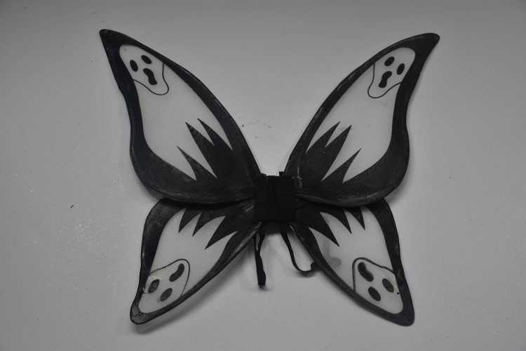 Black Halloween Fairy Wings for Kids Adults with Ghost Halloween Party Costumes Accessories