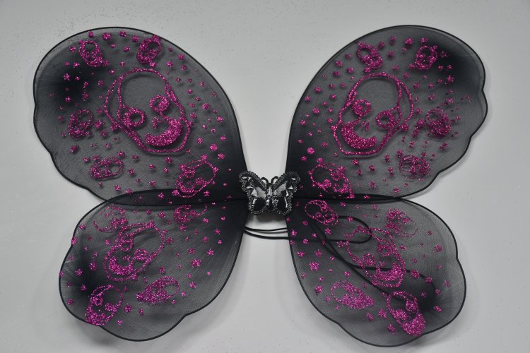 Black Halloween Fairy Wings for Girls Kids, Halloween Cosplay Party Costumes Accessories