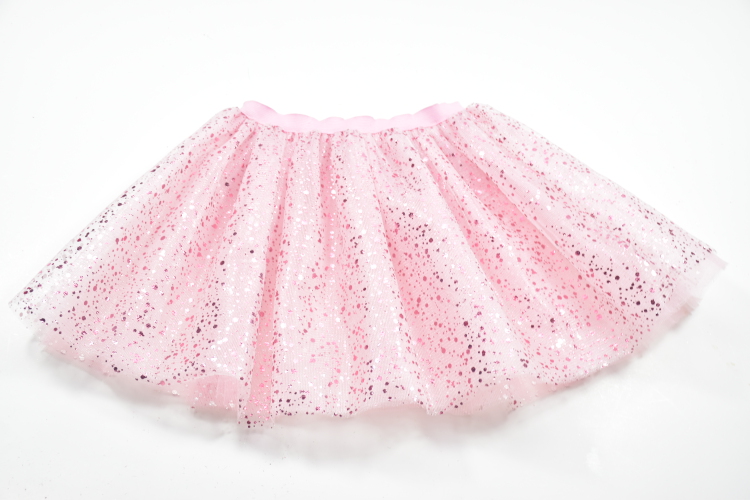 Pink Tulle Skirt for Baby Girls Kids Birthday Party Outfit, 3-Layer Glitter Kids Tutu Skirt Birthday Gift