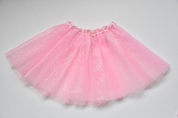 Tulle Skirt Baby Girls Tutu Princess Dress with Glitter 3-Layer Kids Pink Ballet Skirt Birthday Party Costumes