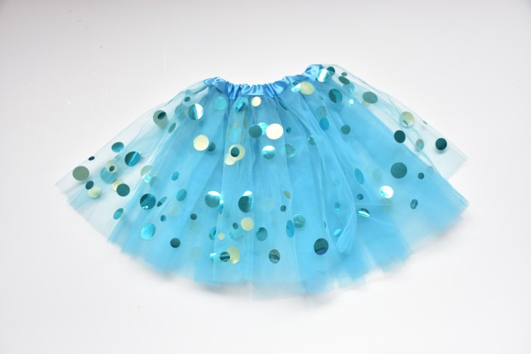 Polka Dot Tulle Skirt Baby Girls Tutu Dress Kids Blue Dance Skirt Birthday Party Gift