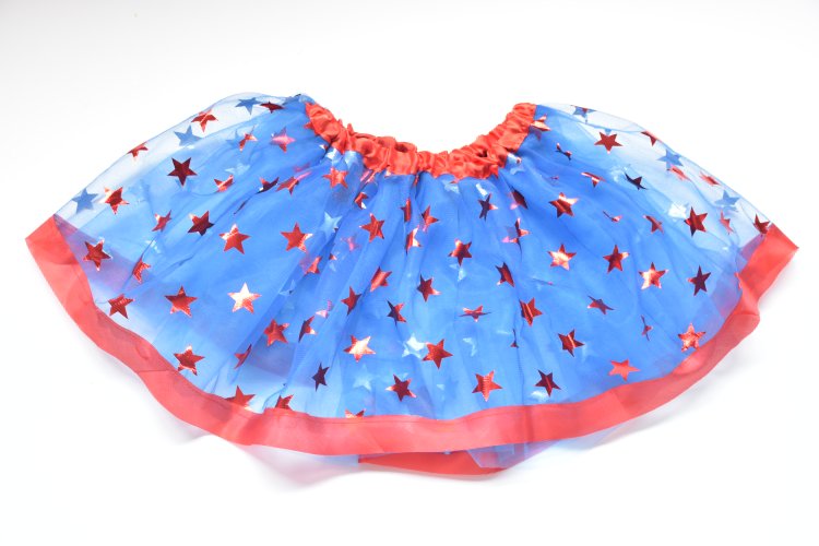 Blue Tulle Skirt for Baby Girls Tutu Princess Dress with Stars, Children Dance Skirt Birthday Party Gift