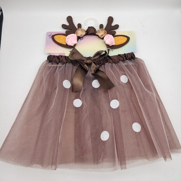 Christmas Dress Up Set for Girls Reindeer Antlers Headband + Tutu