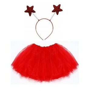 Christmas Tutu Skirt + Headband Dress Up Set for Girls