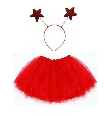 Christmas Tutu Skirt + Headband Dress Up Set for Girls