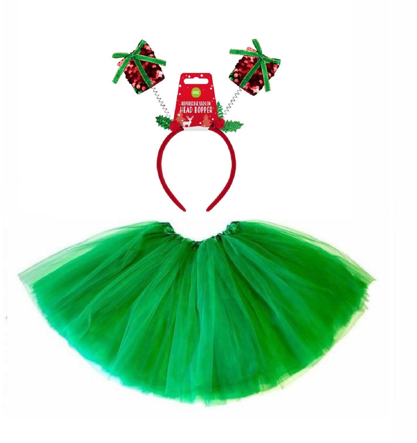 Christmas Tutu Skirt + Headband Dress Up Set for Girls