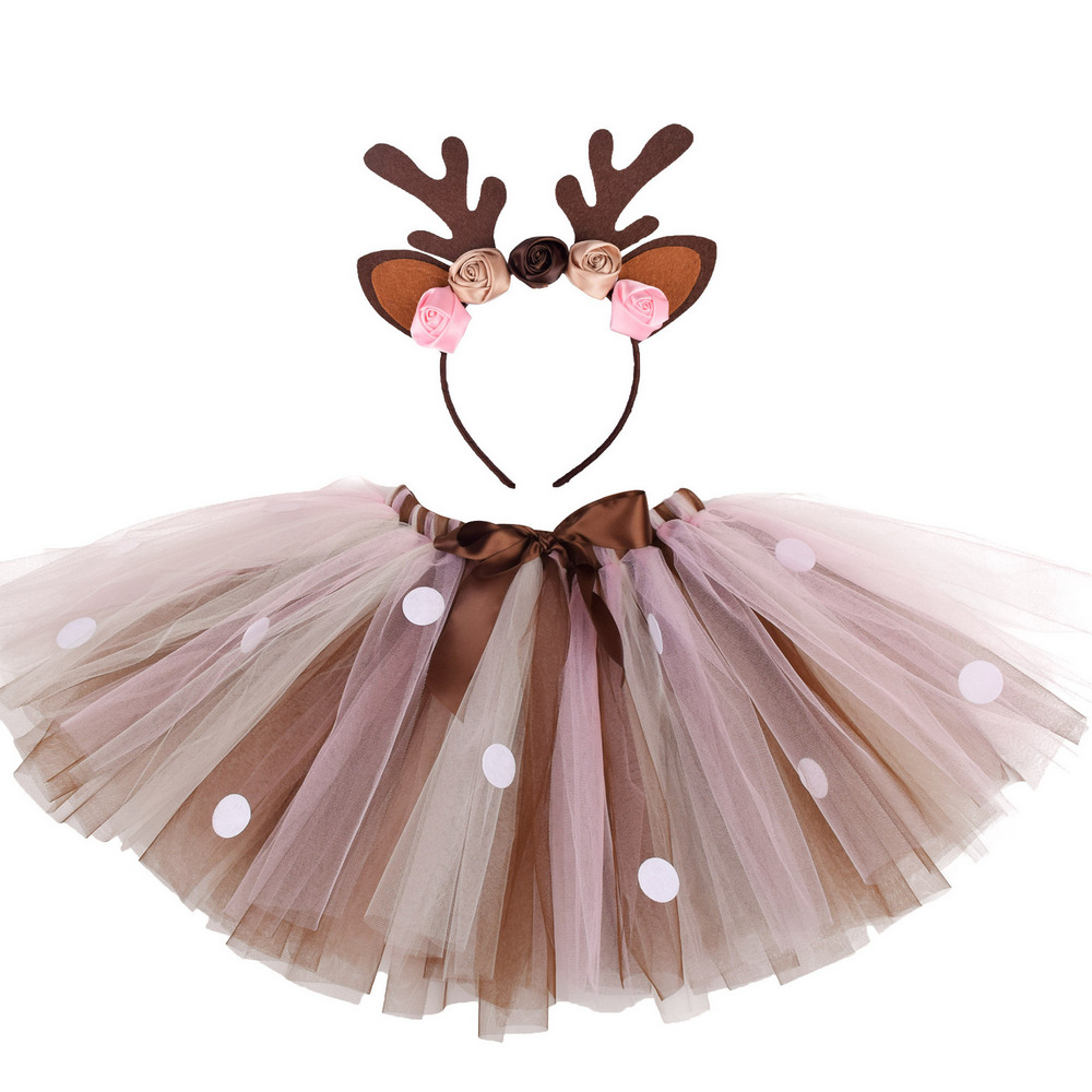 Christmas Tutu Skirt + Headband Dress Up Set for Girls