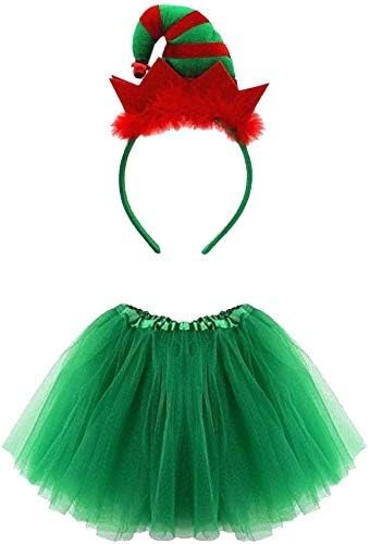 Christmas Tutu Skirt + Headband Dress Up Set for Girls