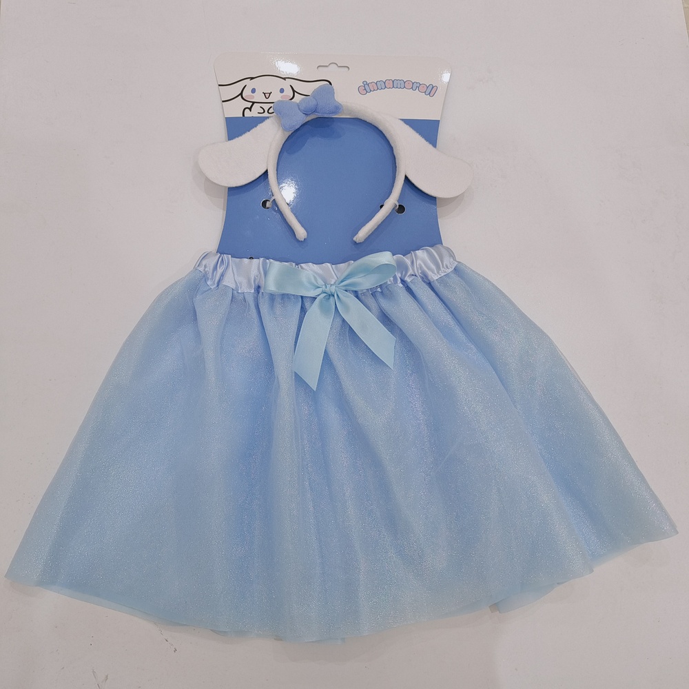 Sanrio Cinnamoroll Girls Dress Up Set, Headband + 2-layer Tutu Skirt