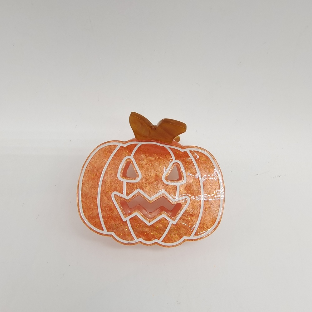 Halloween Pumpkin Acrylic Hair Claw Clip DL0015