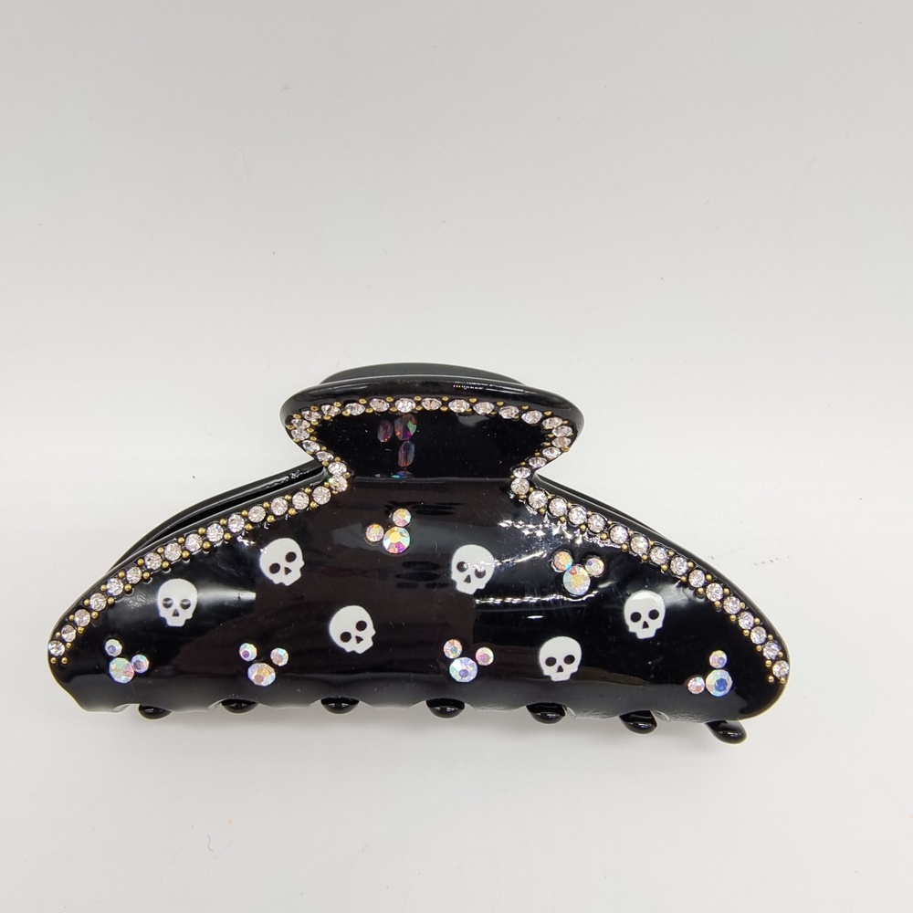 Halloween Rhinestone Acrylic Hair Claw Clip with Skull and Mickey DL0026