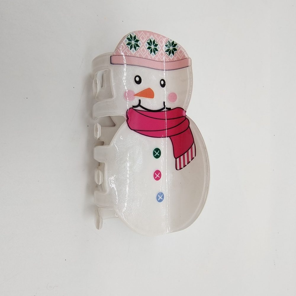 Christmas Snowman Acrylic Hair Claw Clip DL0042